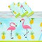 3 Pack Flamingo Tablecloth, Tropical Hawaiian Party Supplies, Pineapple Birthday Decorations (54 x 108 In)
